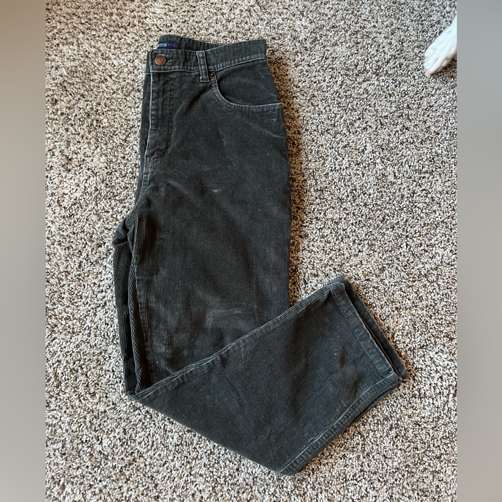 Women’s Olive Green Vintage Corduroy Pants